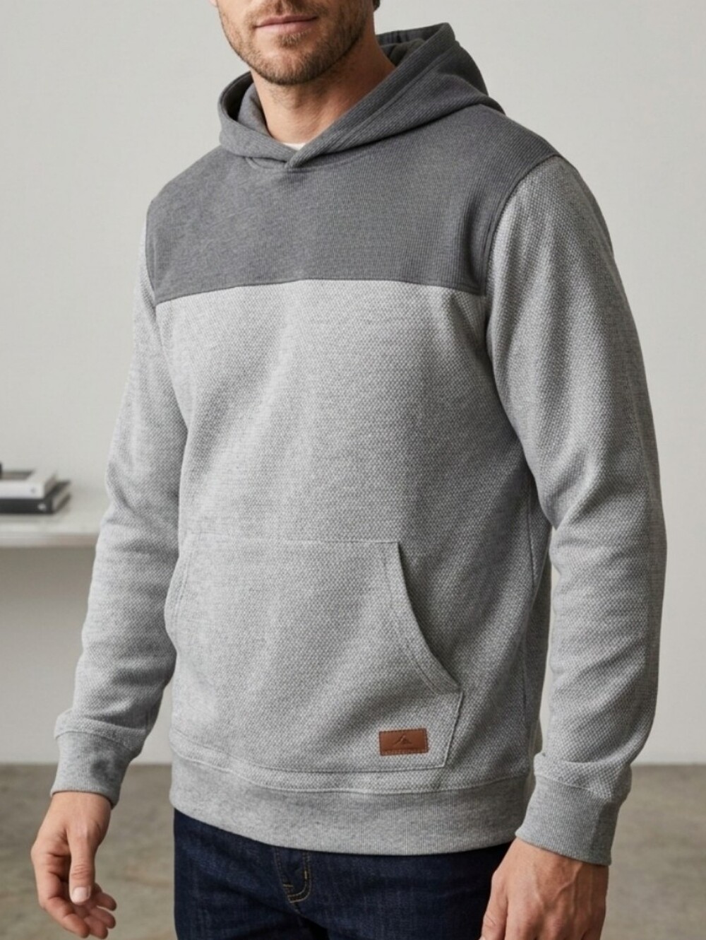 Quiksilver Keller Block Two Toned Gray Pullover Hoodie